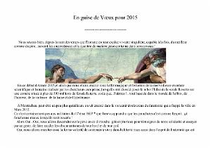 EN GUISE DE VOEUX POUR 2015